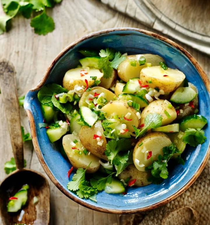 Jersey potato salad with Thai flavours Sainsbury`s Magazine